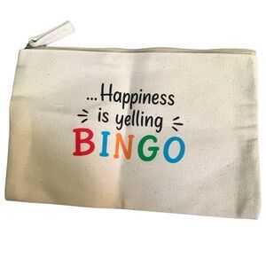 Happiness is yelling Bingo small pouch zip bag NEW
